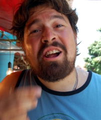 Adam snacking on giant grasshoppers (3)