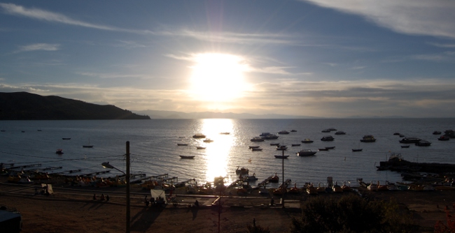 Sunset over Lake Titicaca from our balcony Sunset over Lake Titicaca from our balcony