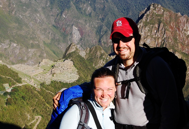 Us overlooking Machu Picchu from Sun Gate Adam and Megan overlooking Machu Picchu from Sun Gate