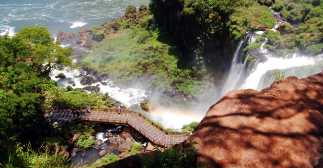 Viewing the catwalks from above, Iguazu Falls, Argentina