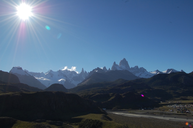 El Chalten below Fitz Roy and Cerro Torre