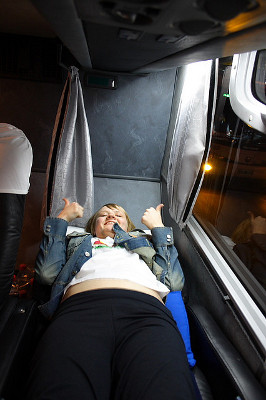 Reclining seat on an Argentine bus Reclining seat on an Argentine bus