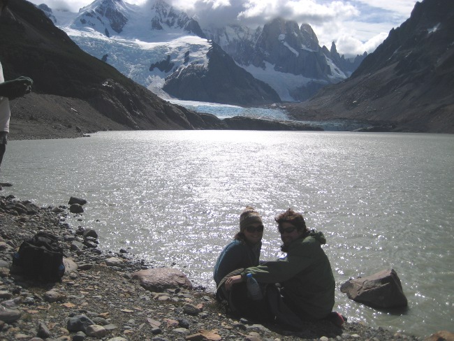 Adam and Megan in front of Lago Torre, El Chalten, Patagonia, Argentina Adam and Megan in front of Lago Torre, El Chalten, Patagonia, Argentina