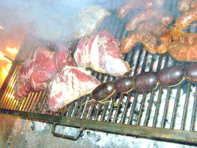 Asado at Hostel Pudu in Bariloche, Argentina Asado at Hostel Pudu in Bariloche, Argentina