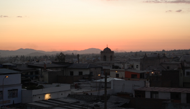 Rooftop view from our hostel in Arequipa, Peru Rooftop view from our hostel in Arequipa, Peru