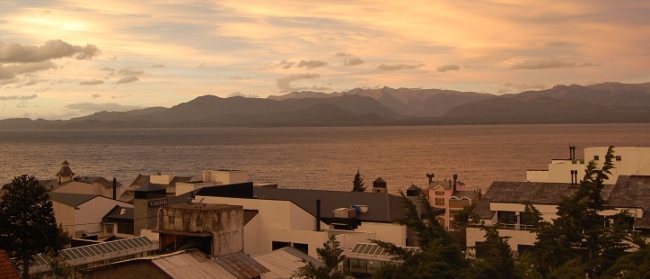View from our room at Hostel Pudu in Bariloche, Argentina View from our room at Hostel Pudu in Bariloche, Argentina