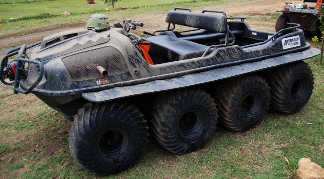 Amphibious 8x8 offroad vehicle at Hacienda Campo Rico outside San Juan, Puerto Rico