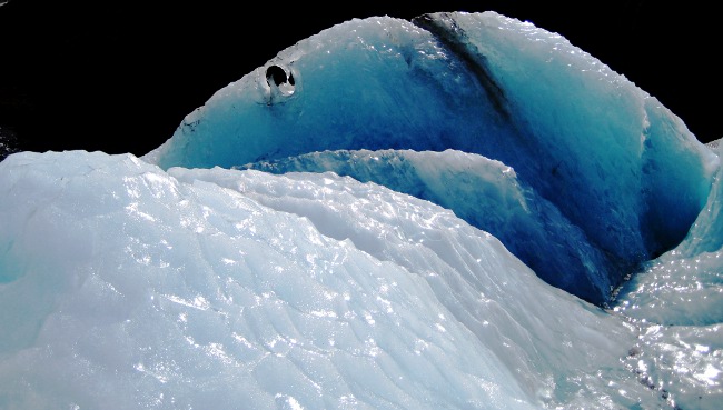 Blue Ice at Franz Josef Glacier in New Zealand