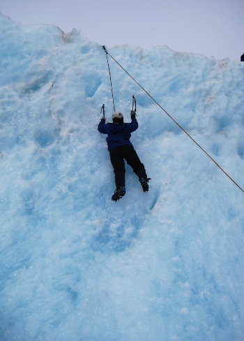 Megan's first climb on Franz Josef Glacier in New Zealand Megan's first climb on Franz Josef Glacier in New Zealand