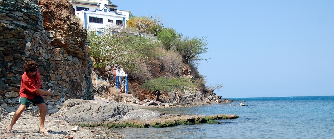 Skipping rocks in Taganga, Colombia