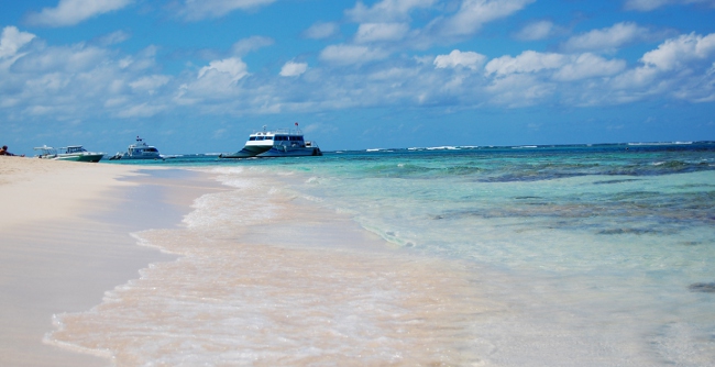Water, beach, boat on Culebra Island, Puerto Rico Water, beach, boat on Culebra Island, Puerto Rico
