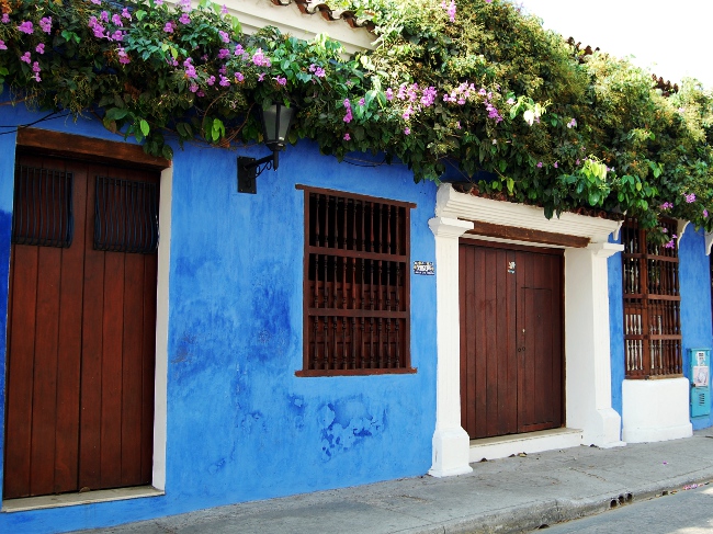 Detail shot in the historic center of Cartagena, Colombia