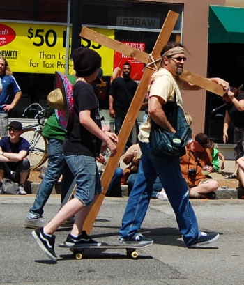 Jesus throwing out candy, Cherokee Street Festival, St. Louis, Missouri Jesus throwing out candy, Cherokee Street Festival, St. Louis, Missouri