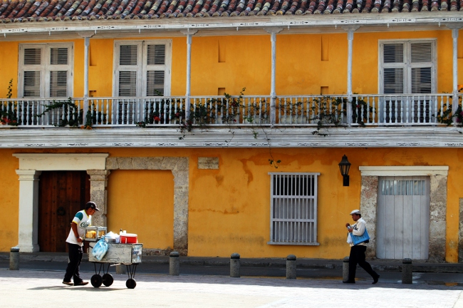 Morning in the historic center of Cartagena, Colombia