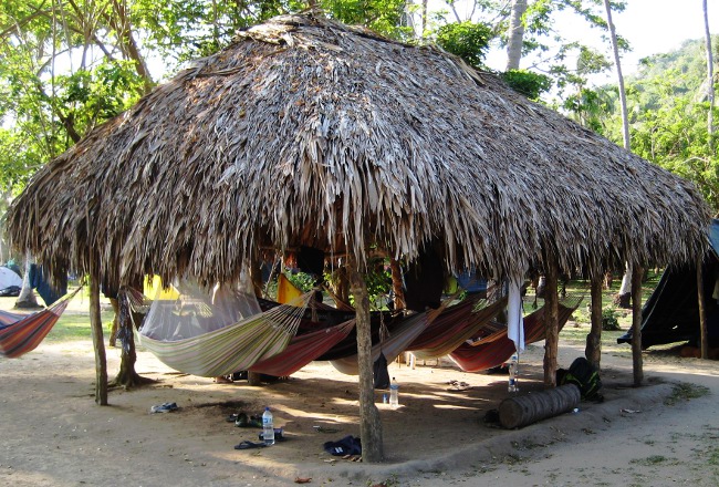Our accommodation at Cabo Beach in Tayrona