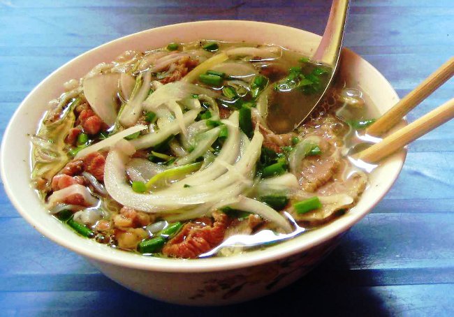 Traditional Vietnamese Breakfast of Beef Pho