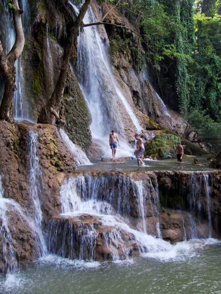 Upper falls at Tat Kuang Si outside of Luang Prabang, Laos