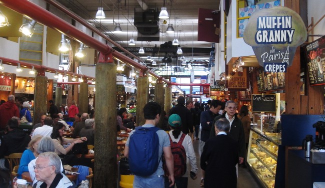 Granville Public Market on Granville Island in Vancouver, British Columbia, Canada Granville Public Market on Granville Island in Vancouver, British Columbia, Canada