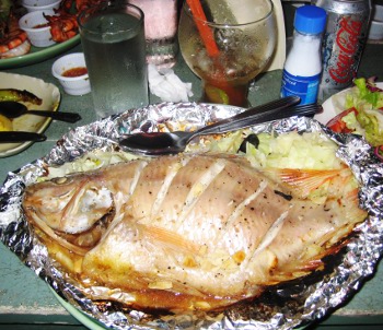Steamed chili lime snapper, Koh Chang, Thailand