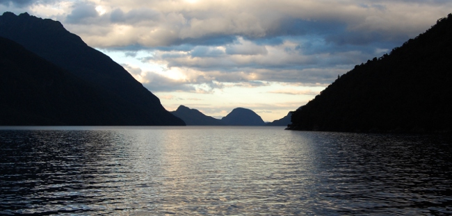 Doubtful Sound in the Fiordlands of the South Island of New Zealand
